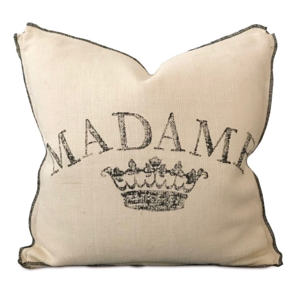 COPY - Eastern Accents Pillow Cover Silkscreen on Burlap